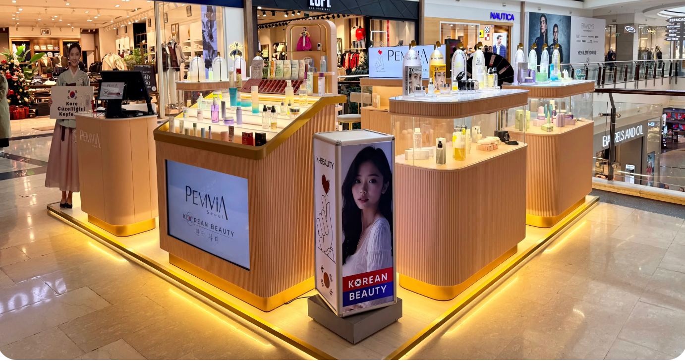 Mall of İstanbul Pemvia Seoul Kore kozmetik mağazası - orijinal Kore cilt bakımı ve makyaj ürünleri