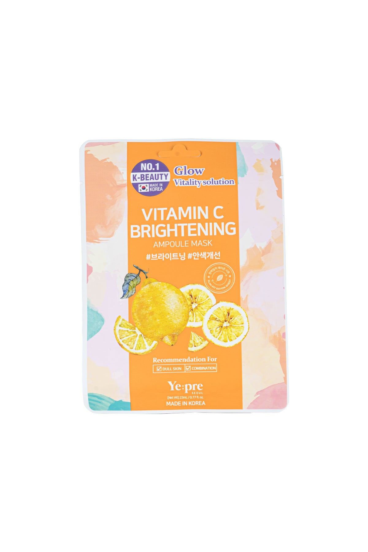 Vitamin C Brightening Ampoule Mask C Vitamini ve Glikolik Asit Canlandırıcı Yüz Maskesi Kore 23ml