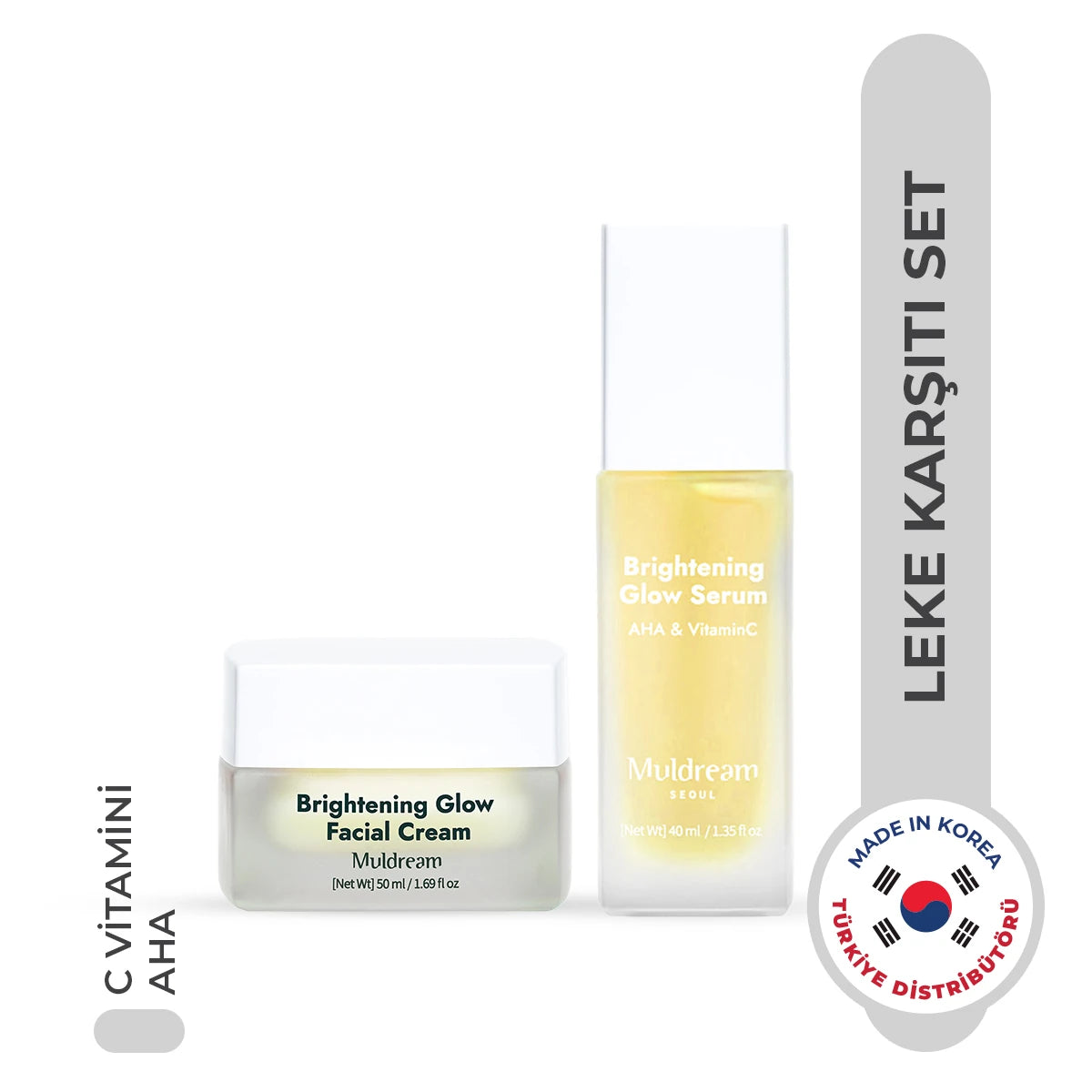 Leke Karşıtı Bakım Seti - Aha Ve C Vitamini Içerikli Krem & Serum