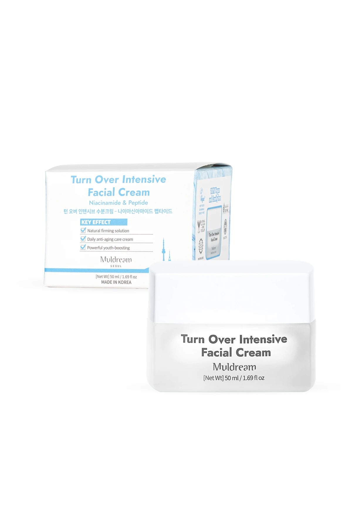 Turn Over Intensive Facial Cream Niacinamide ve Peptid Sıkılaştırıcı Nemlendirici Krem Kore 50ml